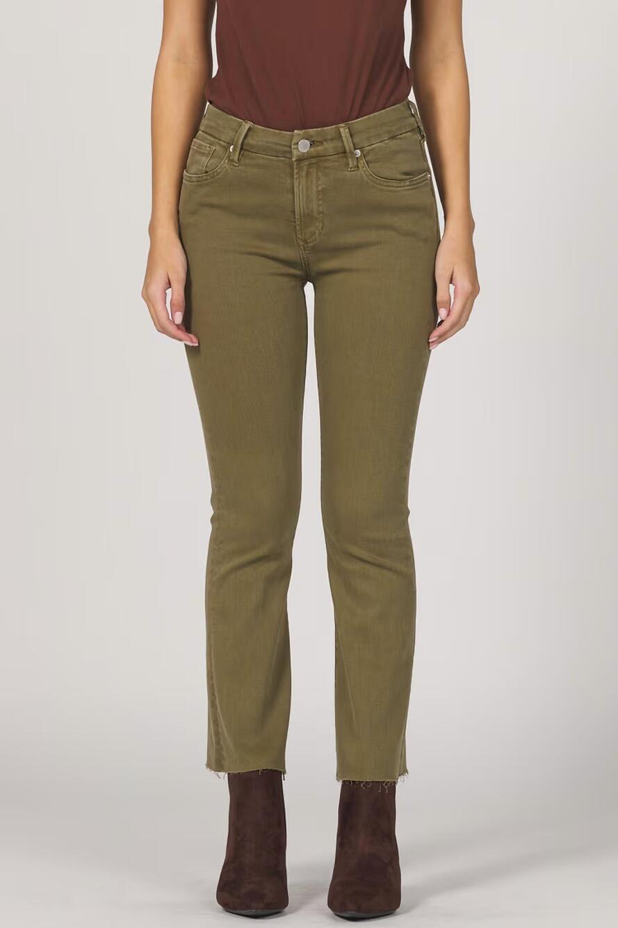NEW DEAR JOHN DENIM jeanne straight leg jeans in olive branch
